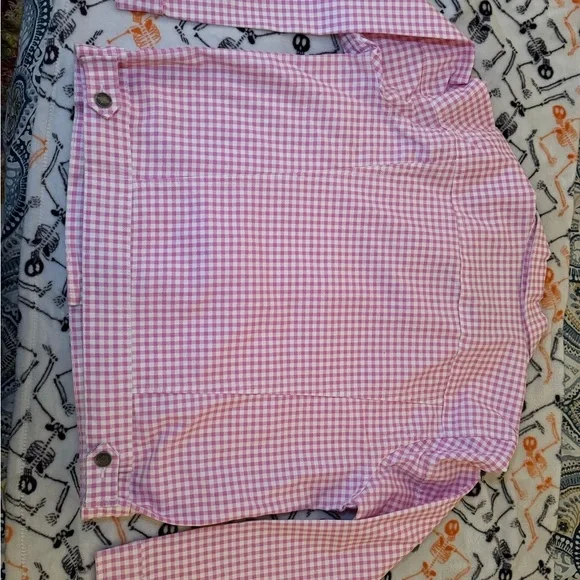 LAURA SCOTT Pink Gingham Women's Jacket - Picture 7 of 10